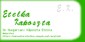 etelka kaposzta business card