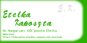 etelka kaposzta business card